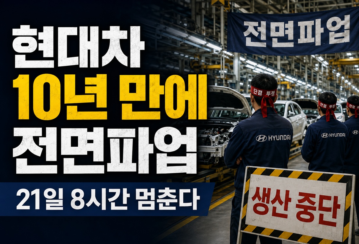 현대차 노조, 10년 만에 전면파업…21일 8시간 멈춘다