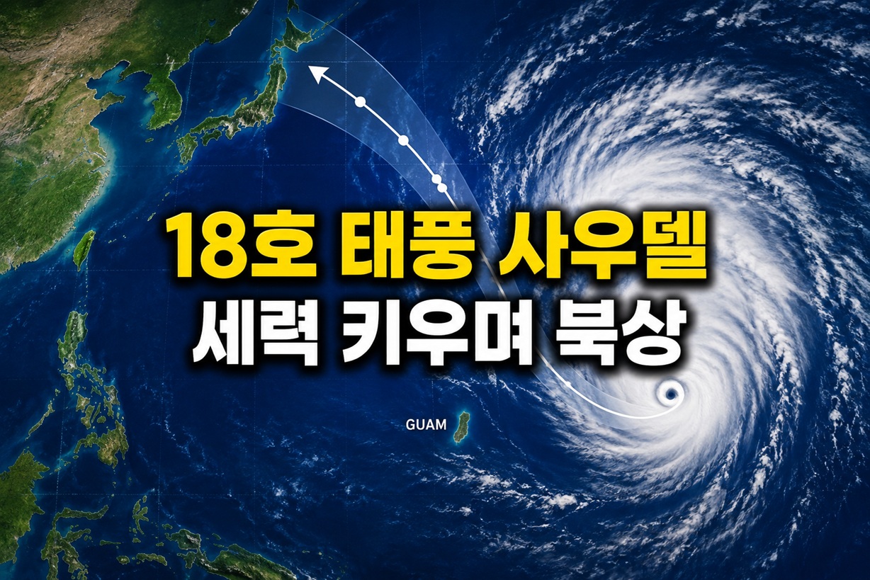 18호 태풍 사우델 세력 키우며 북상…한반도 영향은?