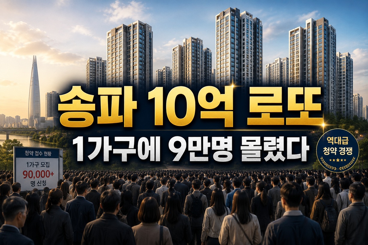 송파 10억 로또…1가구에 9만명 몰렸다