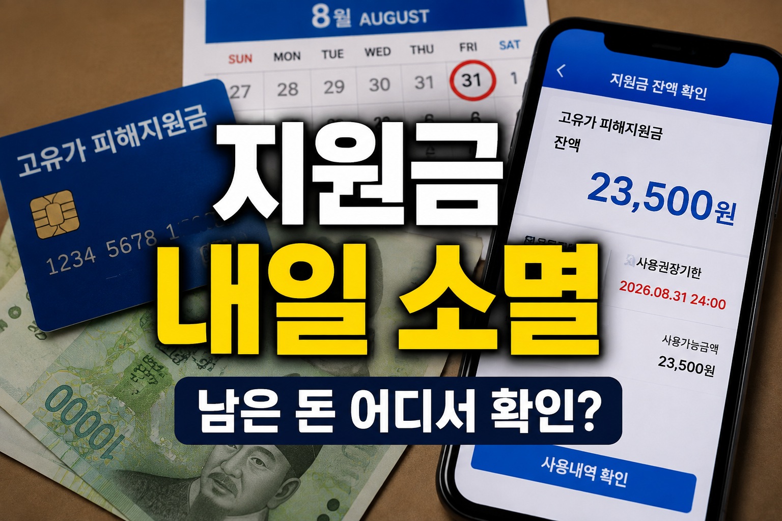 고유가 피해지원금, 내일까지 안 쓰면 사라진다…남은 돈 어디서 확인하나