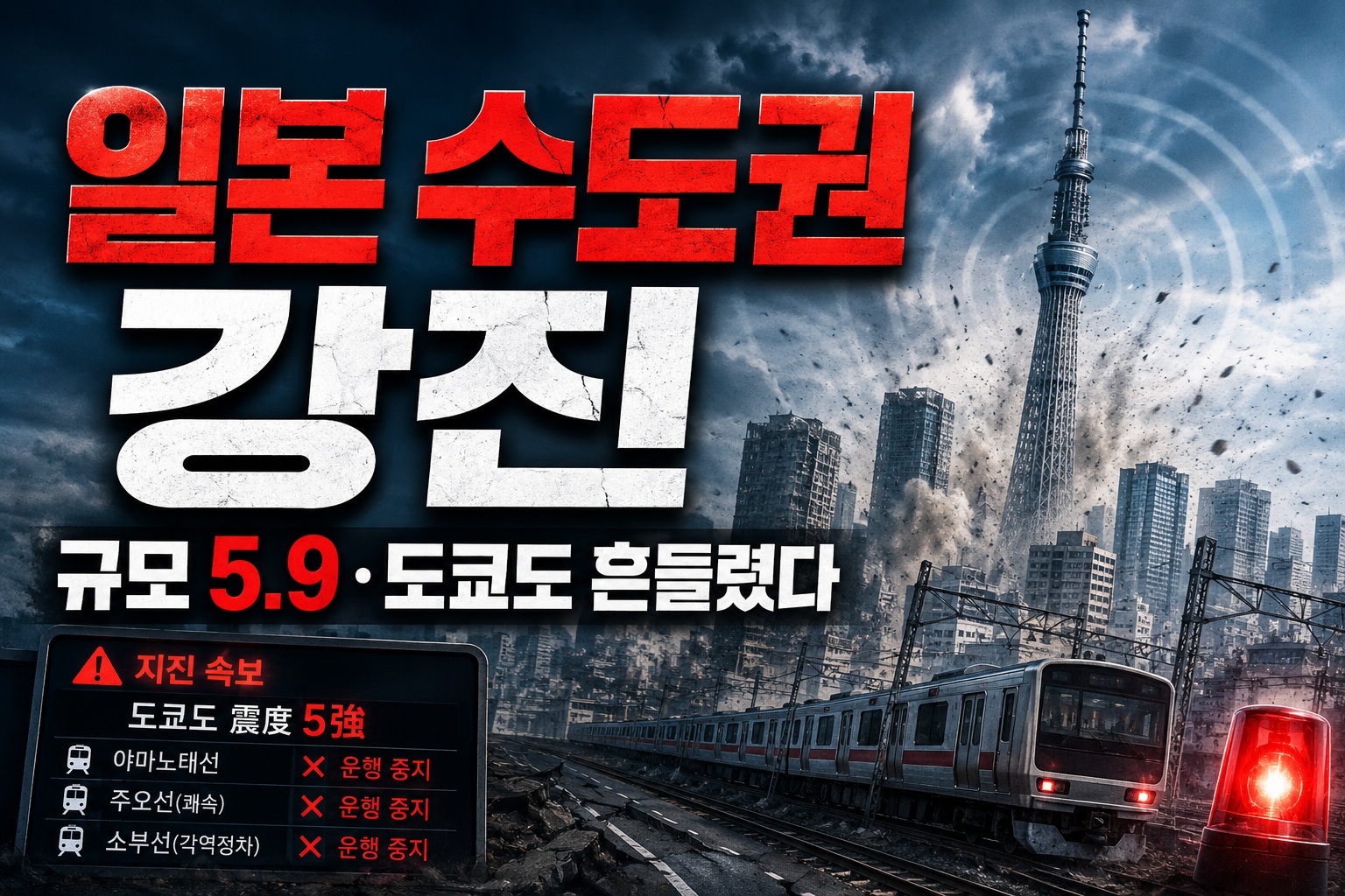 일본 수도권 규모 5.9 지진…도쿄 흔들리고 JR 운행 차질