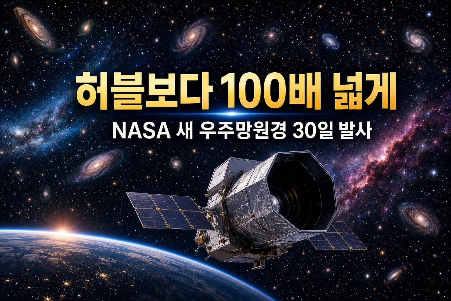 NASA 새 우주망원경 30일 발사…허블보다 100배 넓게 우주 본다
