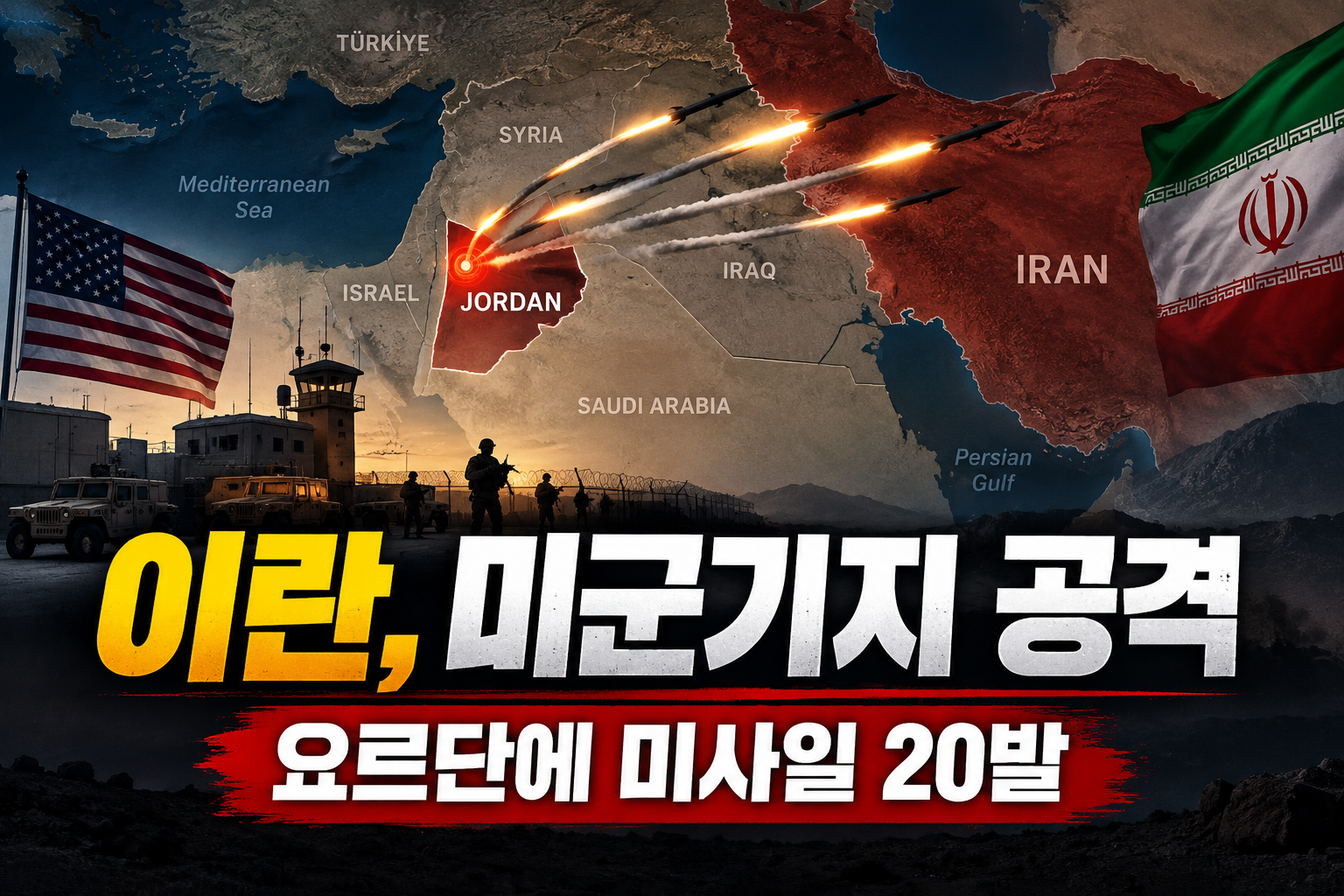 이란, 요르단 미군기지에 미사일 20발…미·이란 보복전 격화