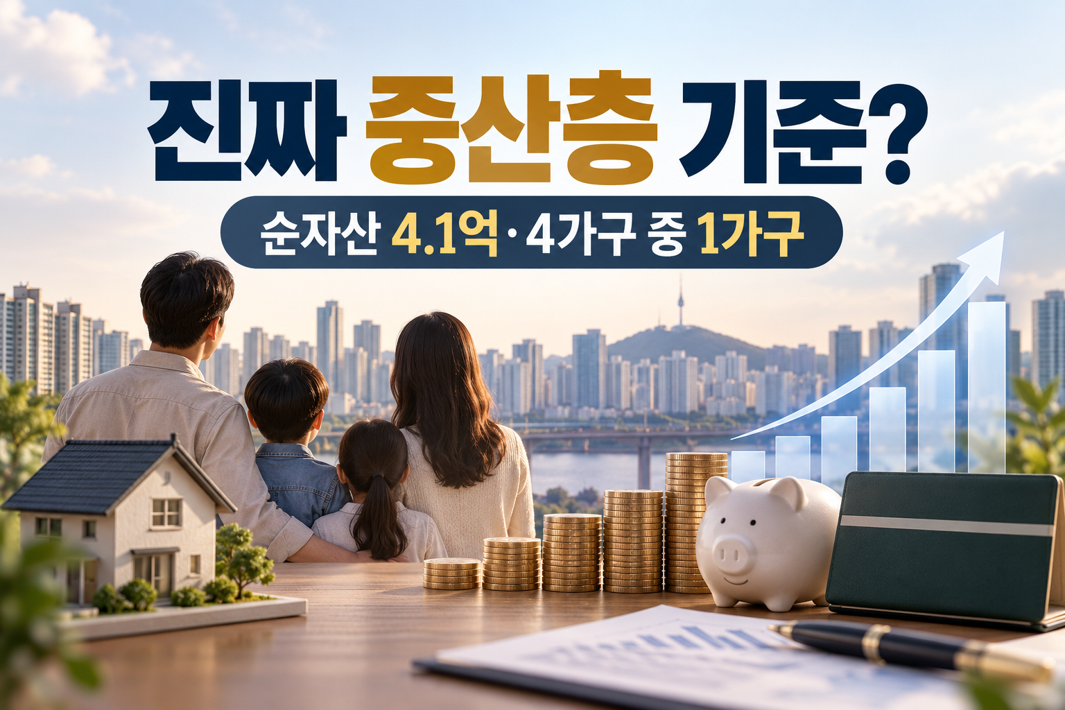핫이슈 | 순자산 4.1억 있어야 ‘진짜 중산층’? 4가구 중 1가구뿐