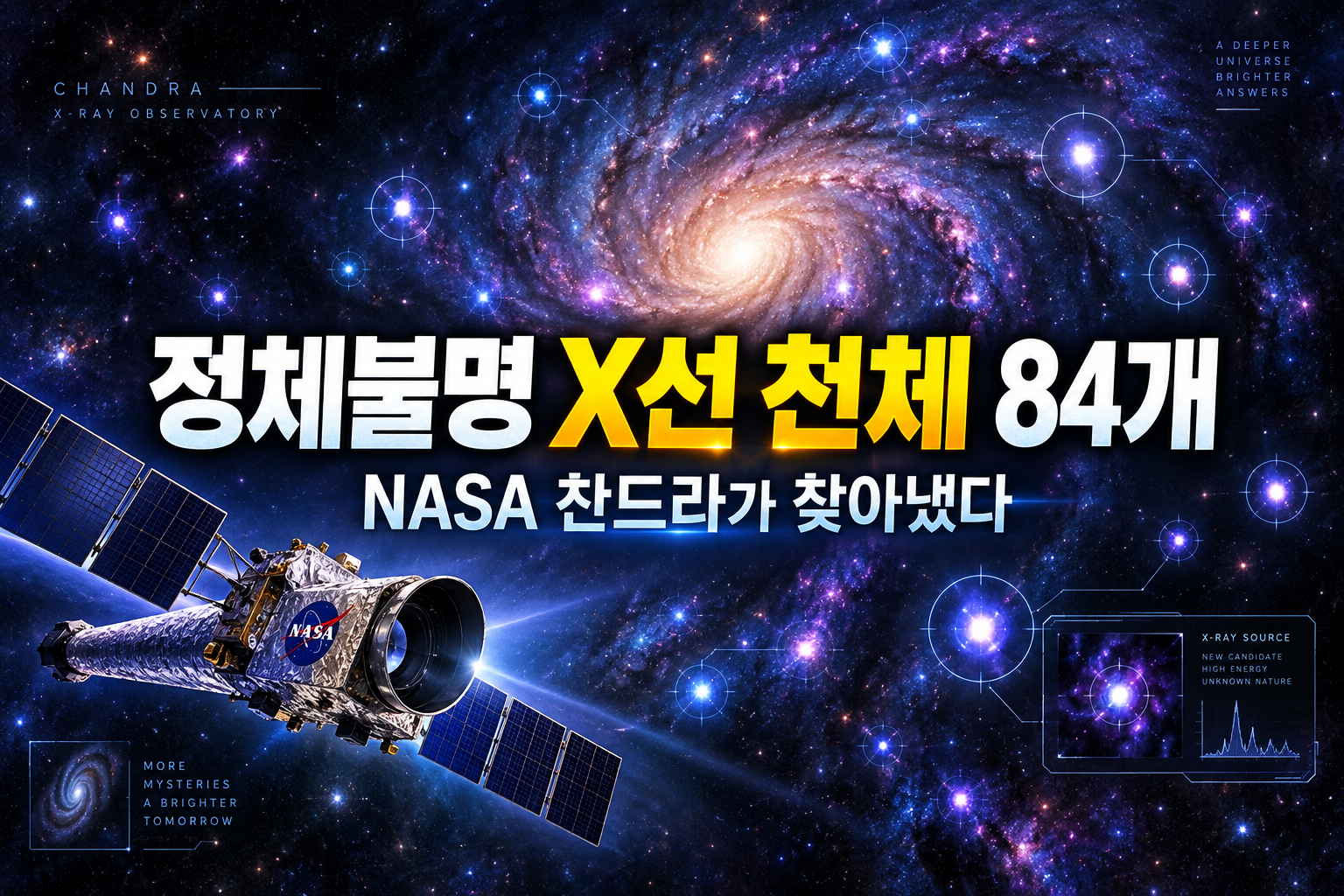 핫이슈 | NASA, 정체불명의 새로운 X선 천체 84개 발견