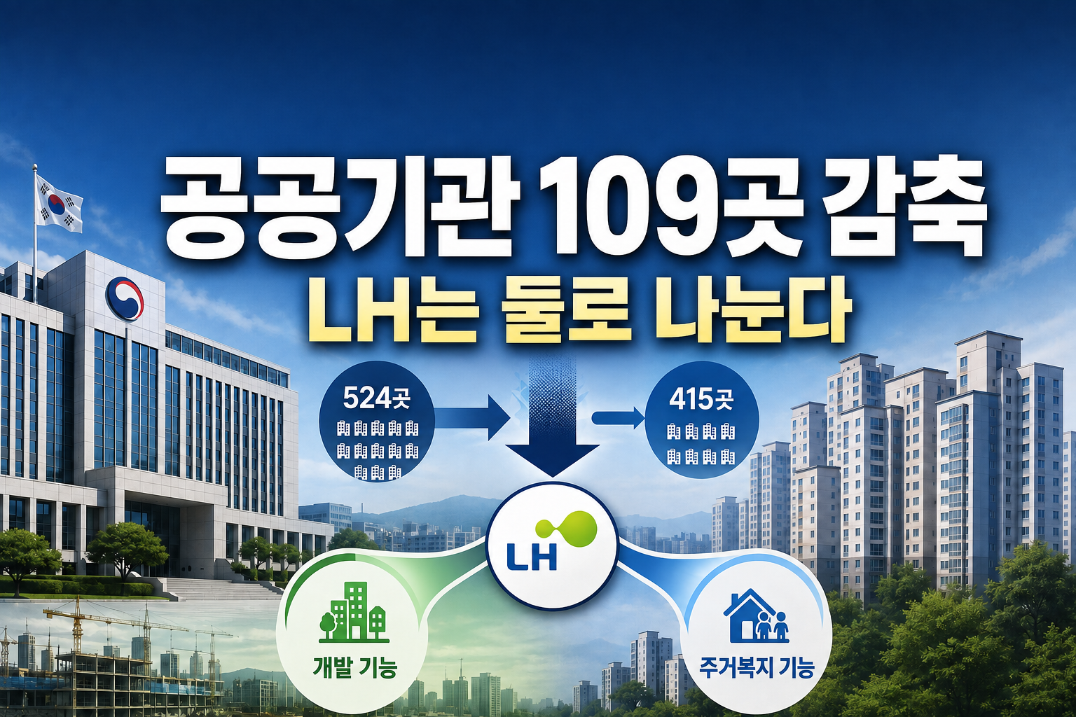 공공기관 109곳 줄인다…LH는 둘로 쪼개진다