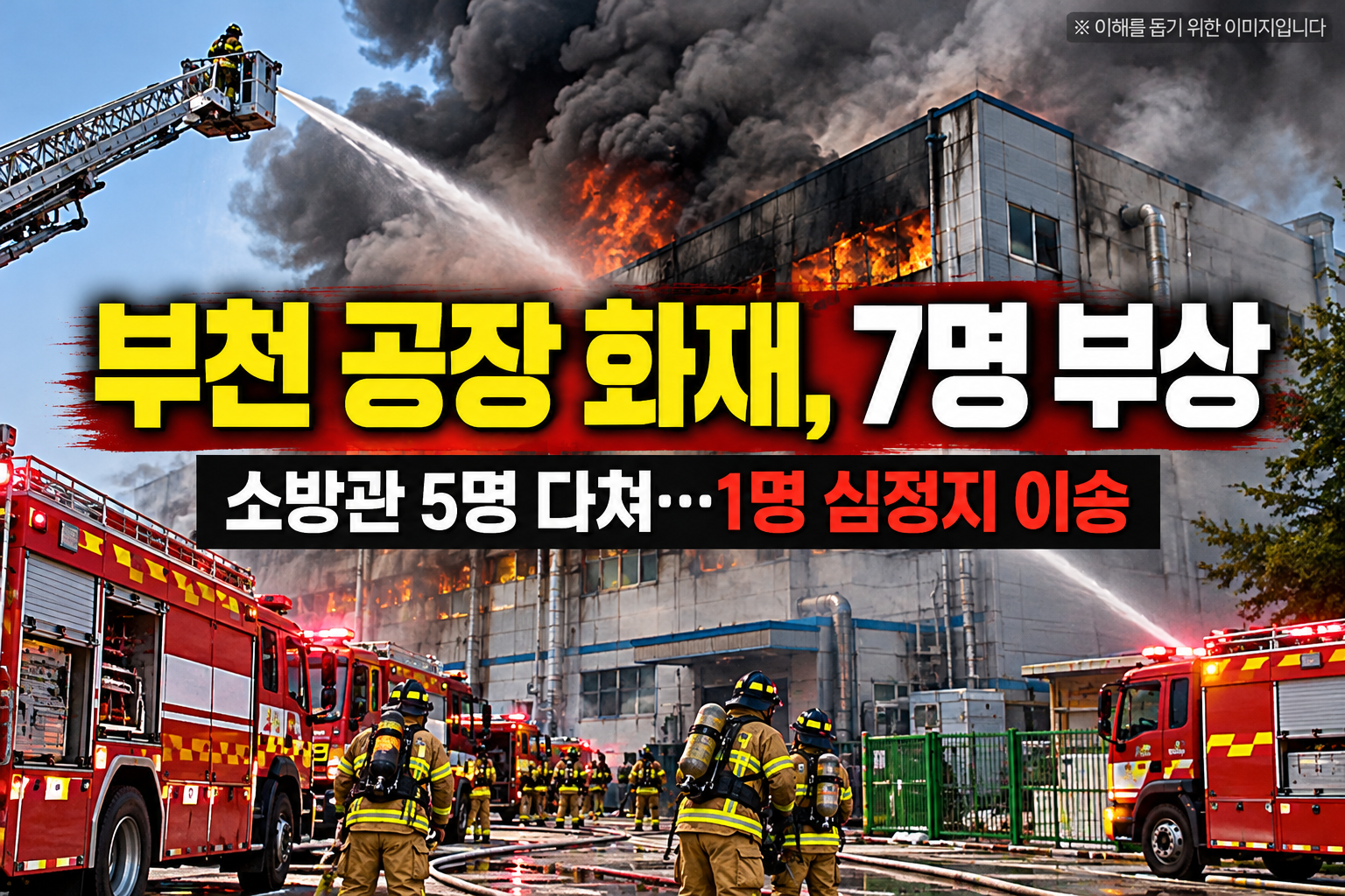 핫이슈 | 부천 공장 화재, 소방관 5명 부상…1명 심정지 이송